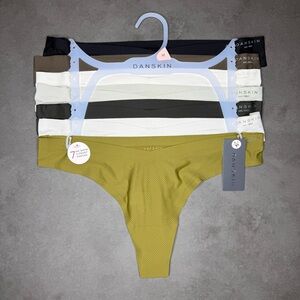 Danskin Women's No Show V-Front Panties Multicolor Thong Set of 7